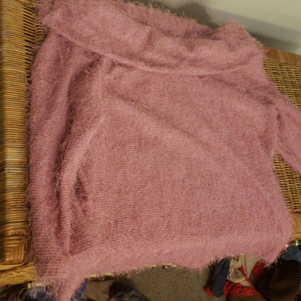 Fuzzy pink sweater